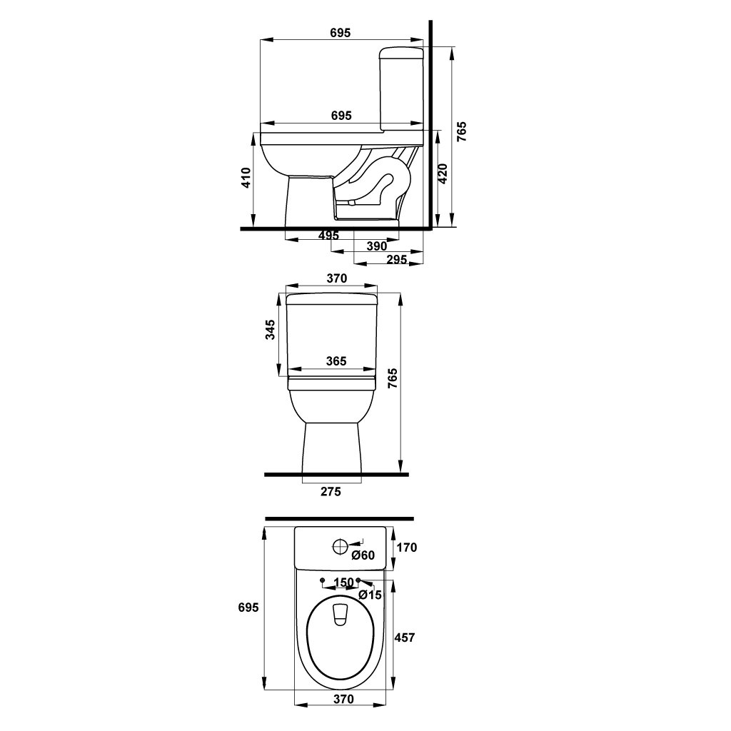 BỒN CẦU HAFELE 2 KHỐI COMPACT/588.79.405