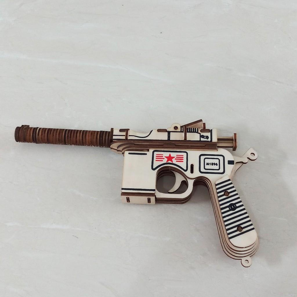 Đồ chơi lắp ráp 3D gỗ mô hình Mauser Military Pistol