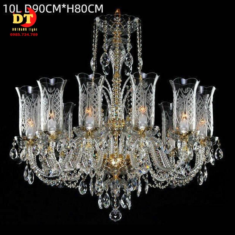 Đèn chùm phale phòng khách mẫu hiện đại 10 tay phong cách bắc âu DQM