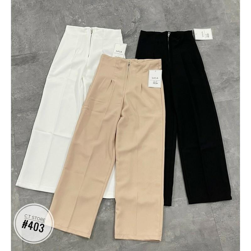 Quần ống suông khóa trước