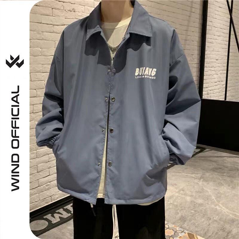 Áo khoác dù cardigan unisex form rộng Mặt Cười nam nữ ulzzang Wind