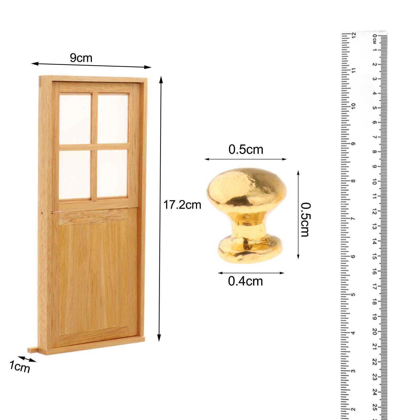 1/12 Dollhouse Miniature Wood Door, Kids Pretend Play Toys, Living Room Furniture