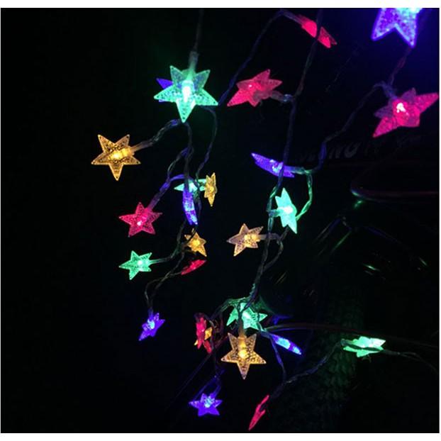 Đèn Led Trang Trí Ngôi Sao Dài 6M - 40 Bóng Chớp Màu Trang Trí Noel Lễ Tết