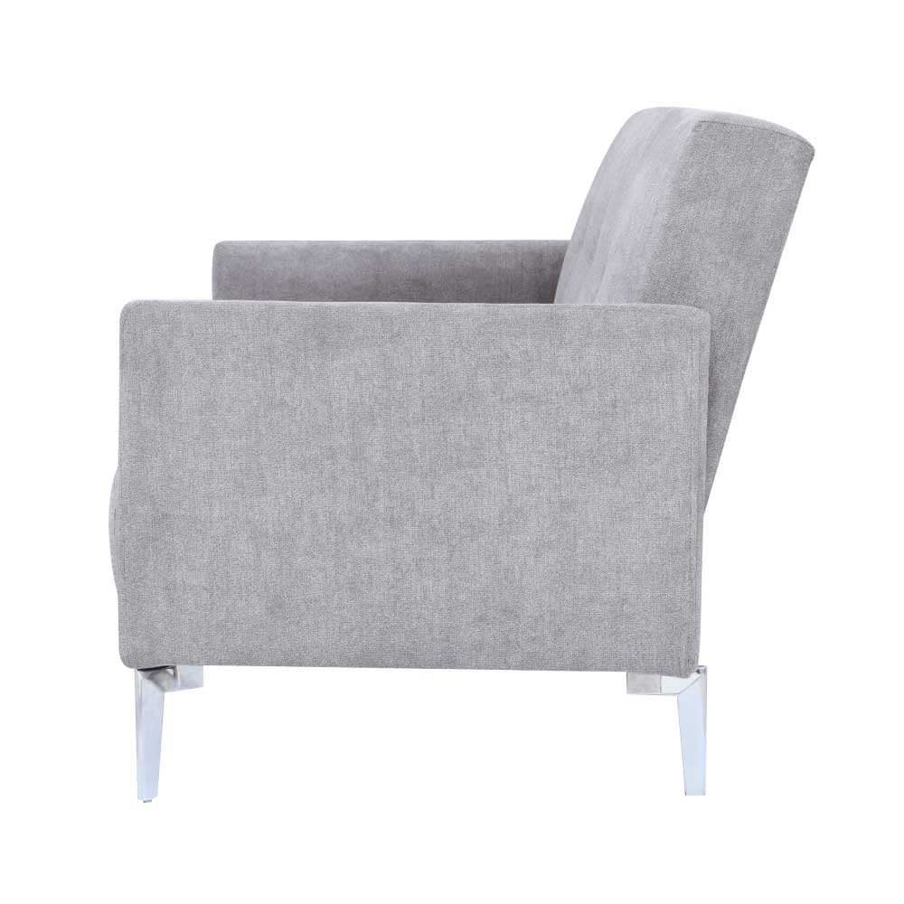 Ghế sofa đôi KURT khung gỗ chân thép bền chắc, đệm bọc vải cao cấp màu xám | Index Living Mall - Phân phối độc quyền tại Việt Nam