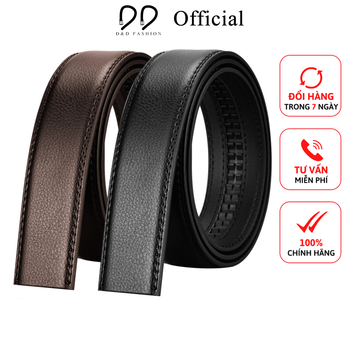 Dây thắt lưng nam D&D Fashion dây da thật sử dụng cho khóa tự động