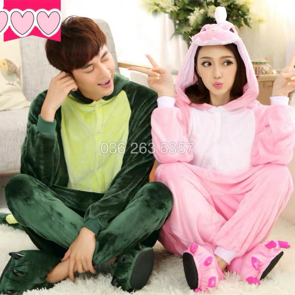 Bộ đồ thú khủng long - Bộ khủng long xanh hồng đỏ Đủ size