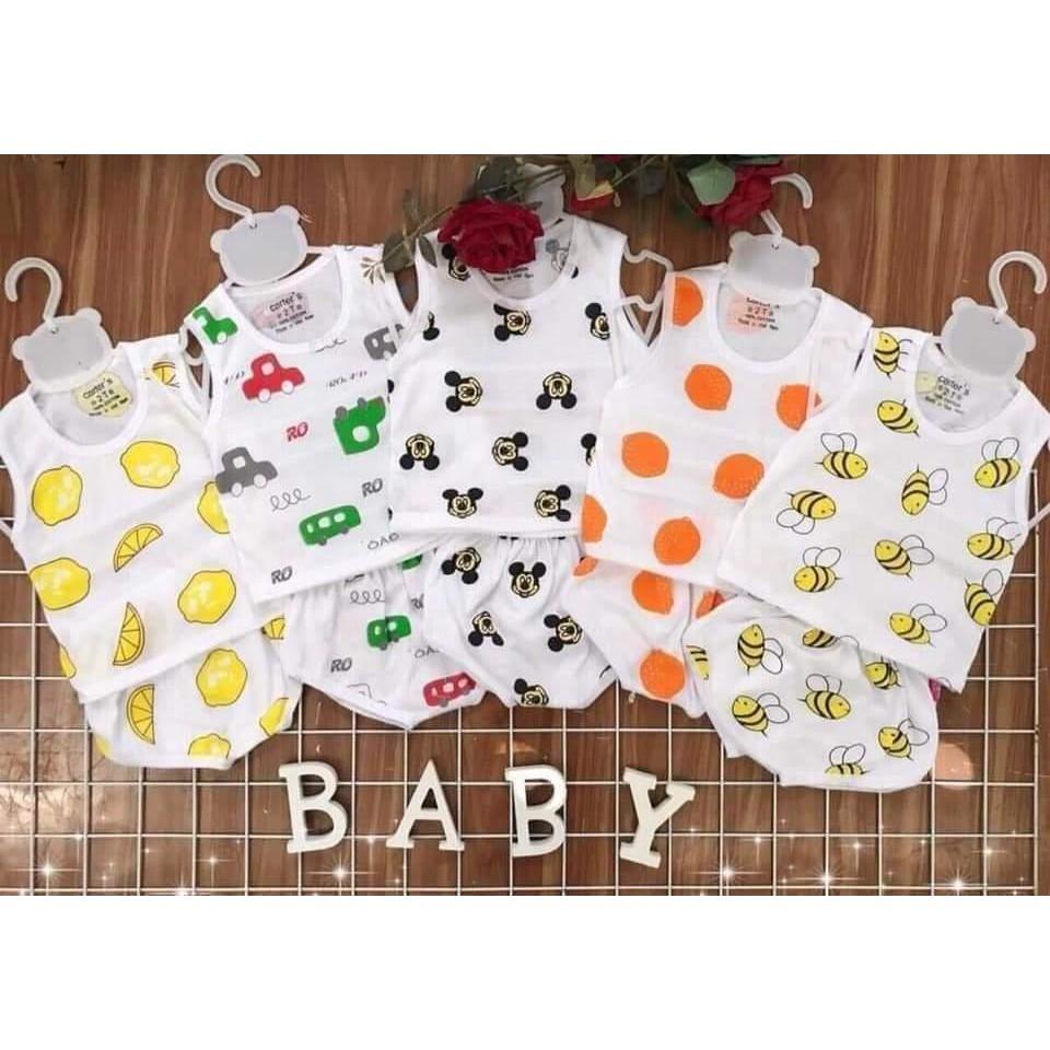 Combo 5 bộ 3 lỗ sát nách cotton cho bé trai bé gái