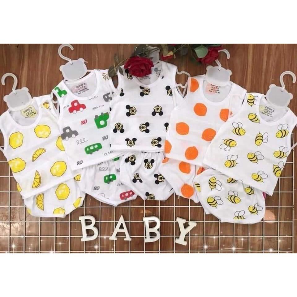 combo 5 bộ 3 lỗ sát nách cotton cho bé trai bé gái