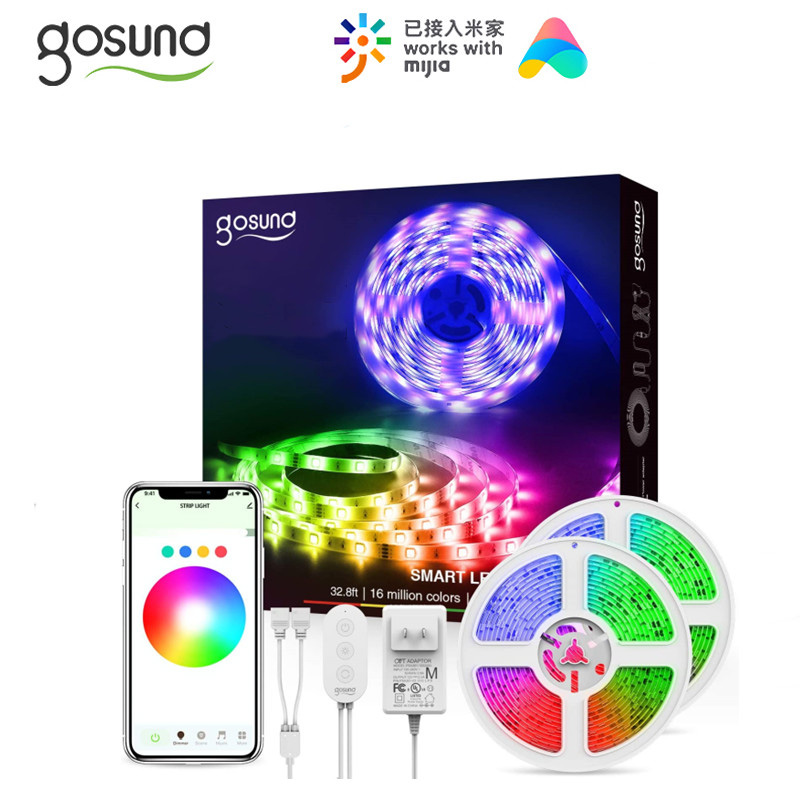 Gosund RGB dải ánh sáng thông minh ban nhạc đầy màu sắc Lamb LED Max Extention đến 10m 16 triệu làm việc cho Mijia ứng dụng-Hàng chính hãng