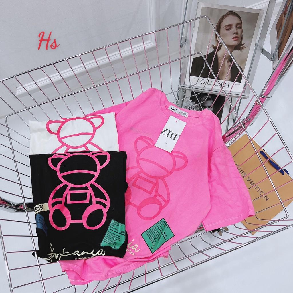 Áo Phông Gấu Hồng Unisex In Hình