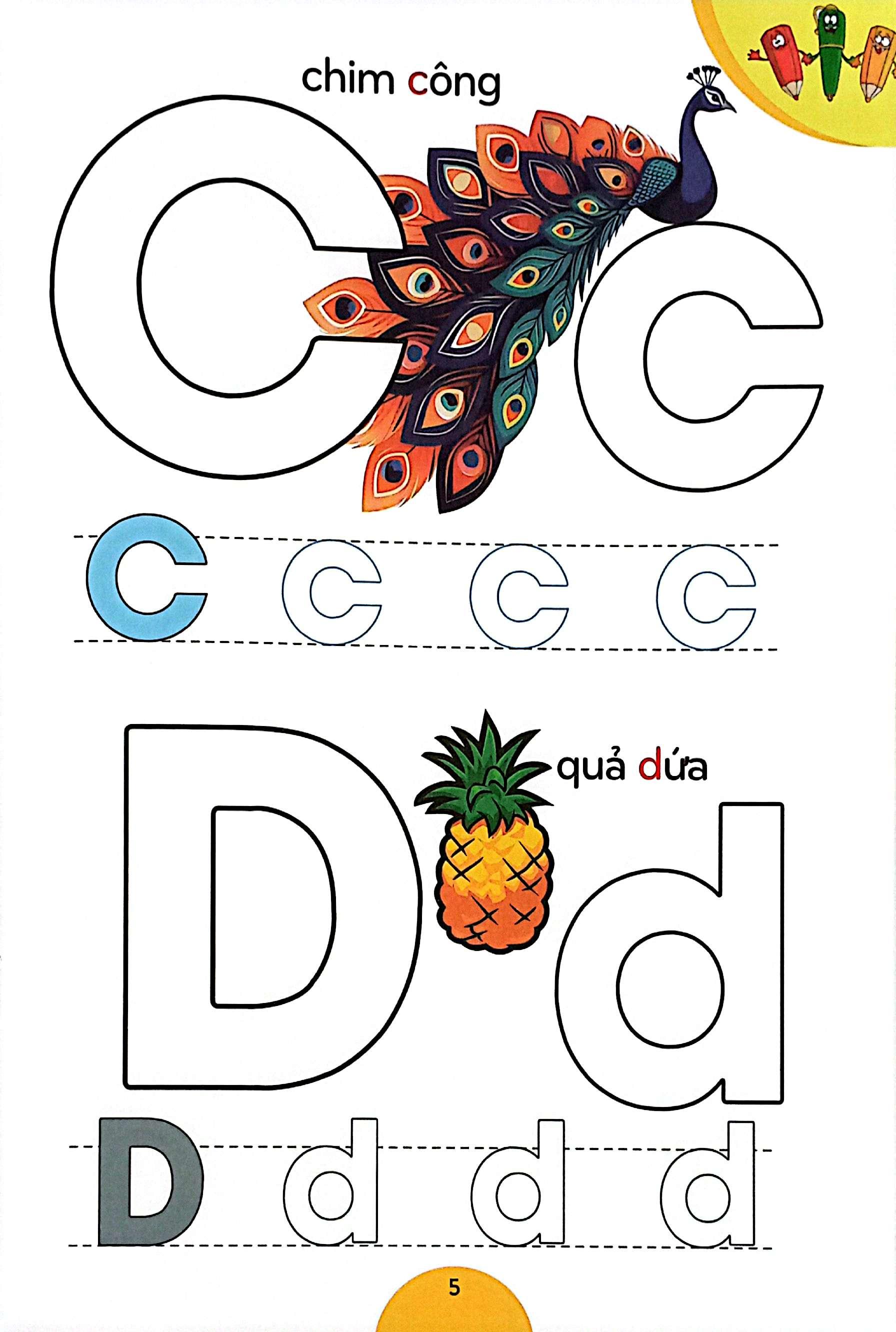 Sách - Quà Cho Bé - Bé Học Chữ Cái Và Tô Màu