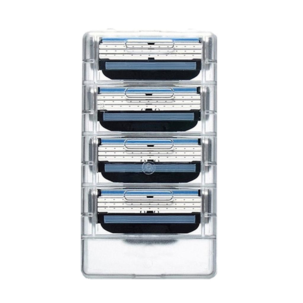 4 Pcs Stainless Steel 3 Layer Razors Blade Men's Shaver Refills Cartridge Blade