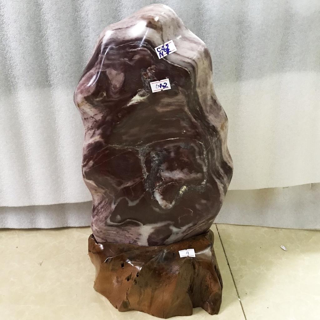 Đá, cây đá, trụ đá phong thủy màu hồng Cao 42 cm nặng 7 kg cho người mệnh Thổ và Hỏa