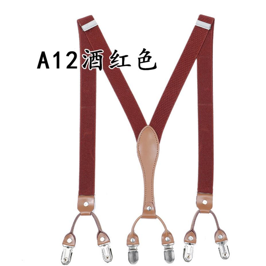Dây đai chữ Y 2.5cm 6 kẹp kết da có 5 màu lựa chọn trung niên Giangpkc 2022 Phụ kiện cưới Giang