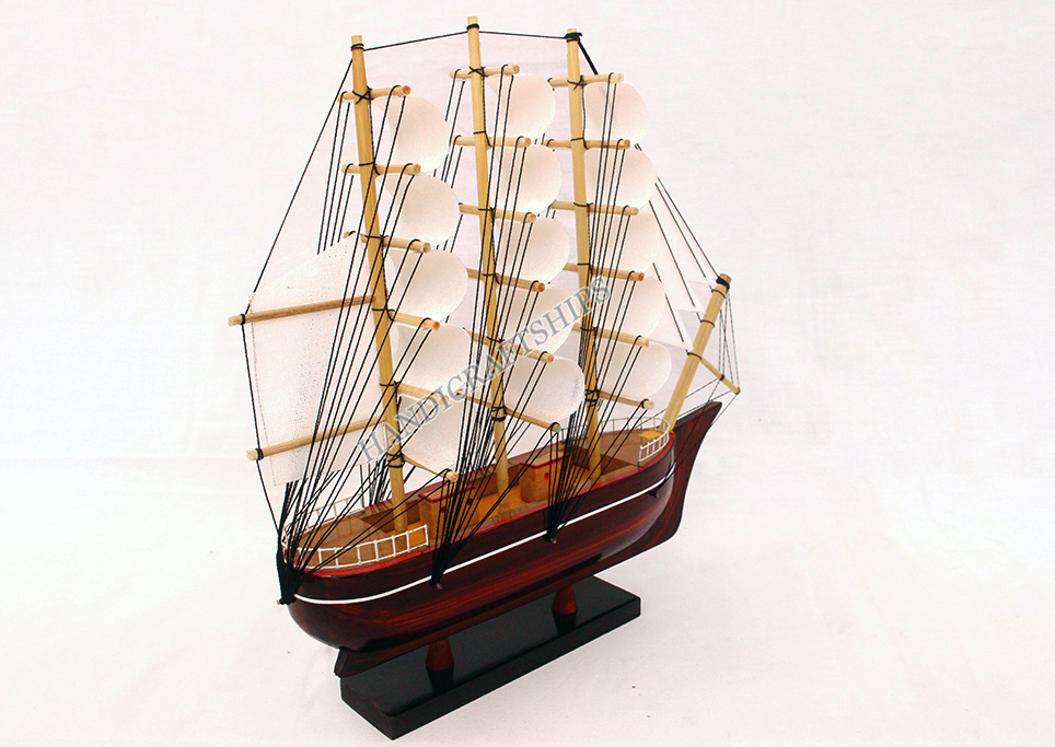 Mô hình thuyền buồm trang trí trắng 25cm