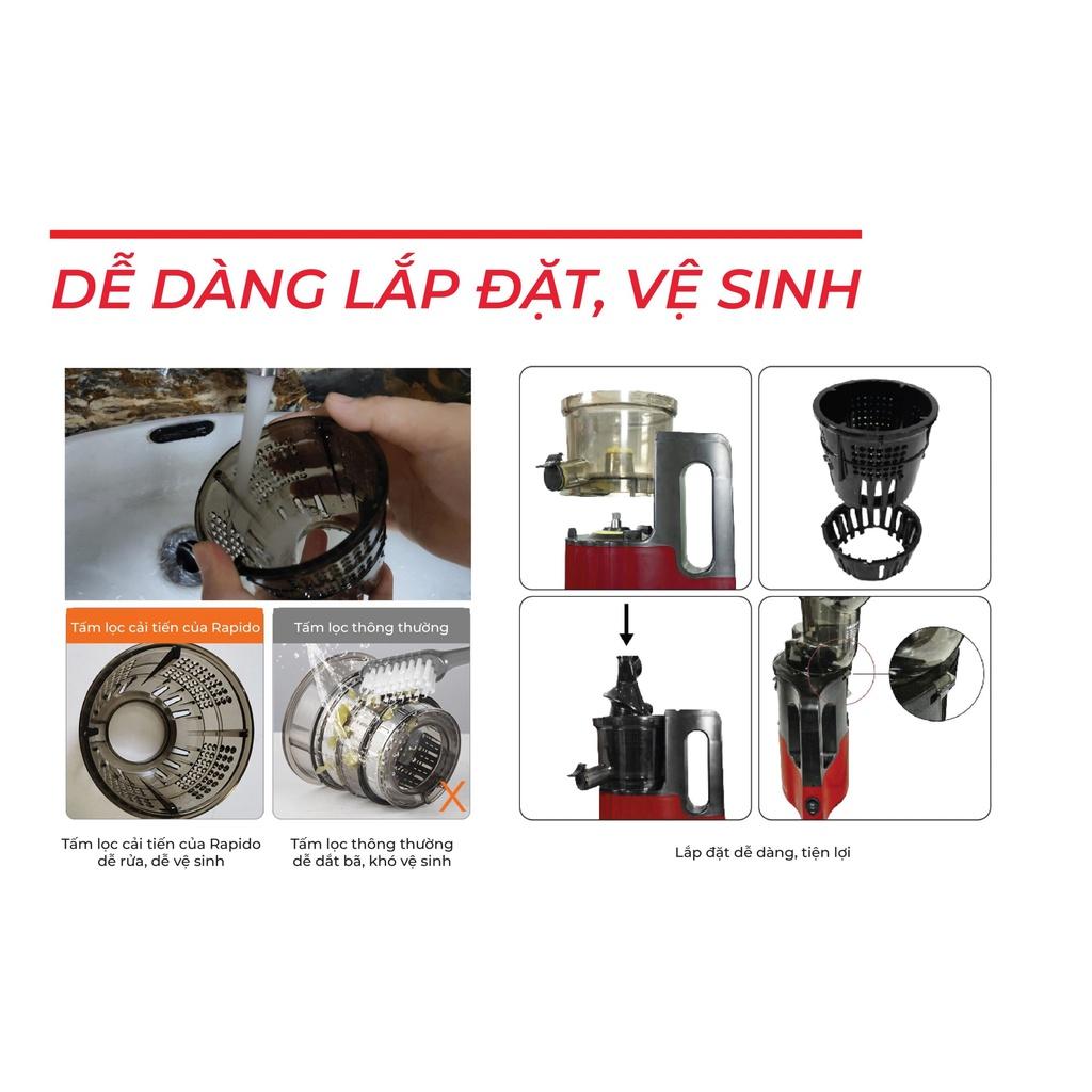 Máy ép chậm trái cây rau củ hoa quả Rapido Hàng Chính Hãng RSJ-200M cổ to