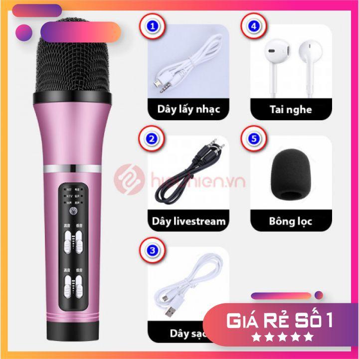 Micro C25 Hát Karaoke Livestream Chế độ Autotune, Giả giọng Người Già, Trẻ Nhỏ, Âm Thanh Sống Động