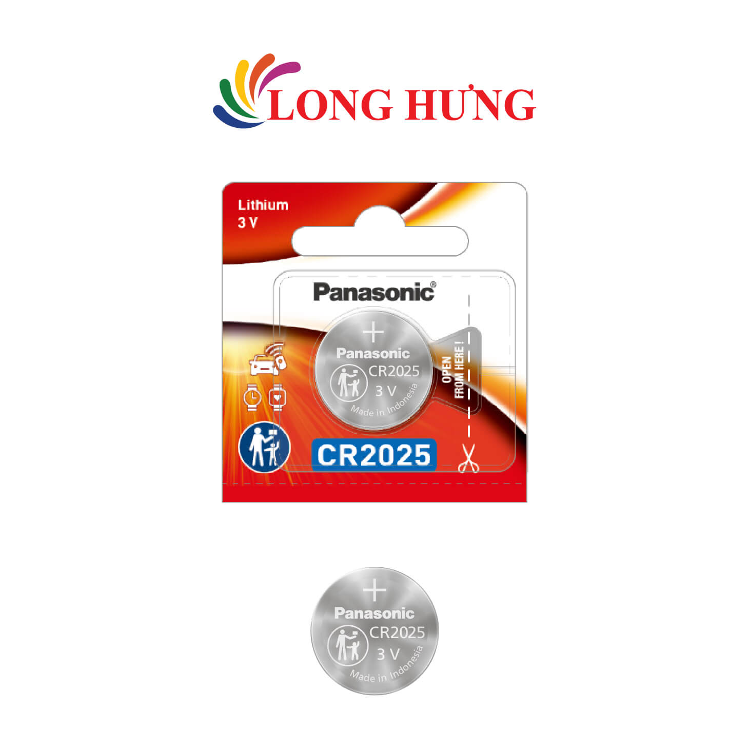 Pin nút Panasonic 3V CR-2025/5BN (1 viên/3 viên/5 viên/10 viên/50 viên) - Hàng chính hãng
