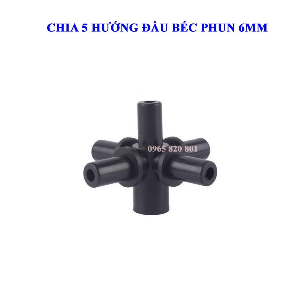 Chia nhánh 5 hướng đầu béc phun 6mm