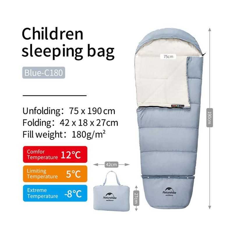 Túi ngủ trẻ em kèm mũ chính hãng Naturehike, chống thấm nước NH21MSD01 5°C