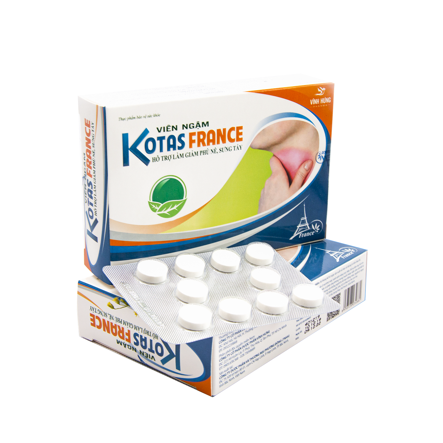 Viên Kẹo Ngậm Hỗ Trợ Giảm Đau Giảm Viêm Giảm Sưng Phù Nề KOTAS FRANCE