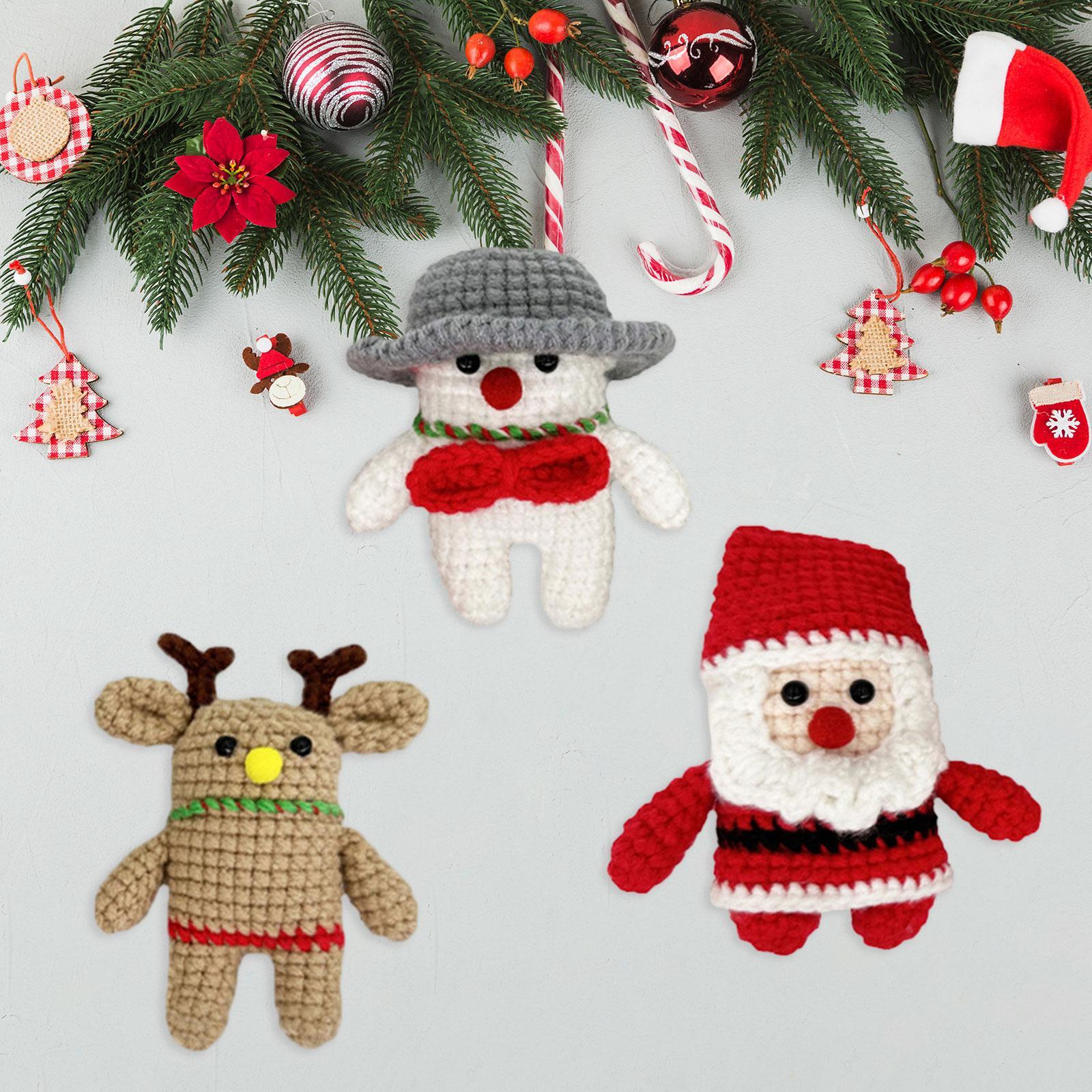 Doll Crochet Materials Set Christmas Doll Crochet  Deer Toy Party Cute Practical Crafts DIY Crochet Doll Set for Kids Teens