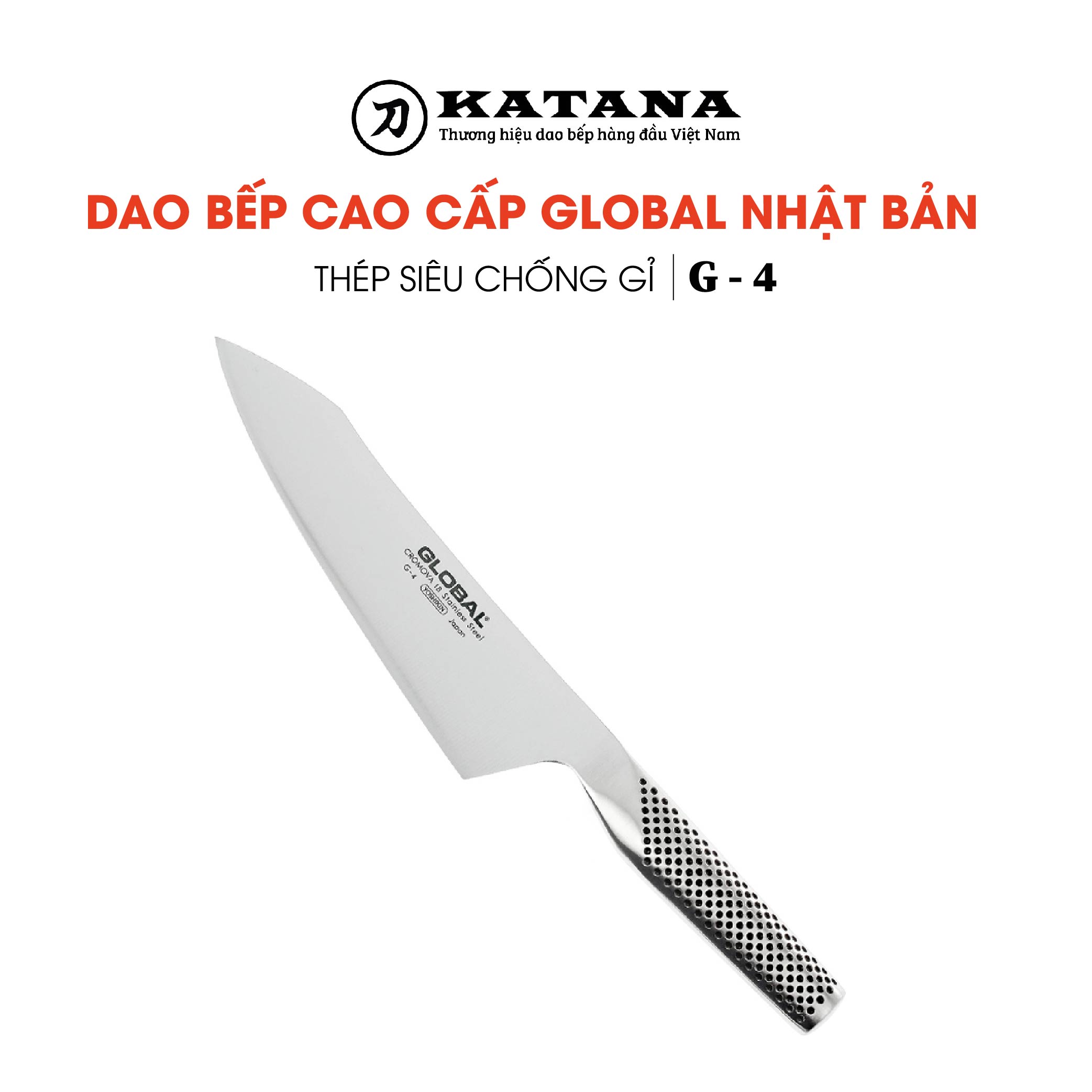 Dao bếp Nhật cao cấp Global G4 Oriental Chef - Dao thái lọc thịt cá (180mm)