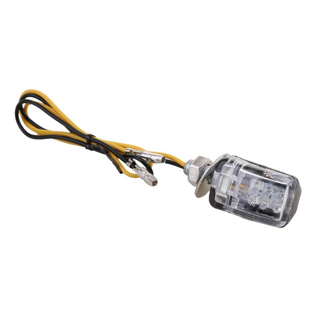 6 LED Amber Mini Motorcycle  Blinker Indicator Light Super Bright