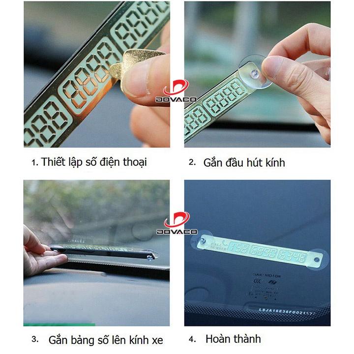 Bảng số điện thoại gắn táp lô ô tô khi đỗ xe V2