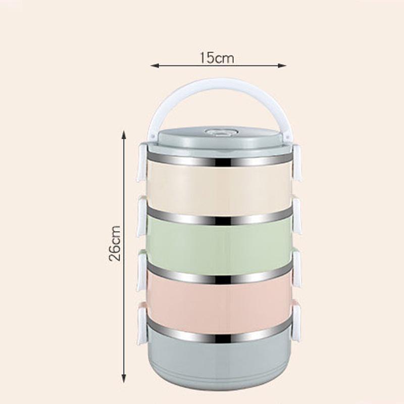 Cặp Lồng Giữ Nhiệt Lúa Mạch Inox 304 Đựng Cơm, Có 4 Tầng Giữ Nhiệt Tốt, Chống Tràn Đồ Ăn Ra Ngoài