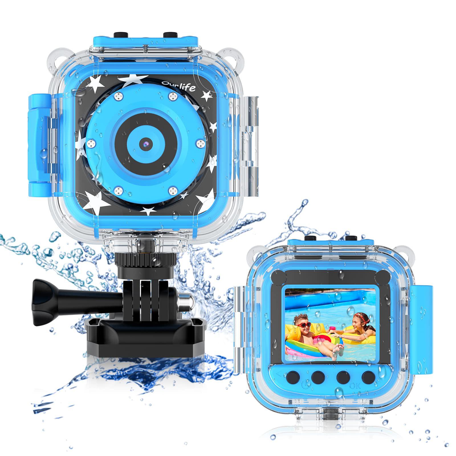 Máy ảnh trẻ em Trẻ em ngoài trời dưới nước Máy ảnh thể thao chống nước hành động Cam Đồ chơi giáo dục Máy ảnh kỹ thuật số cho bé trai Quà tặng