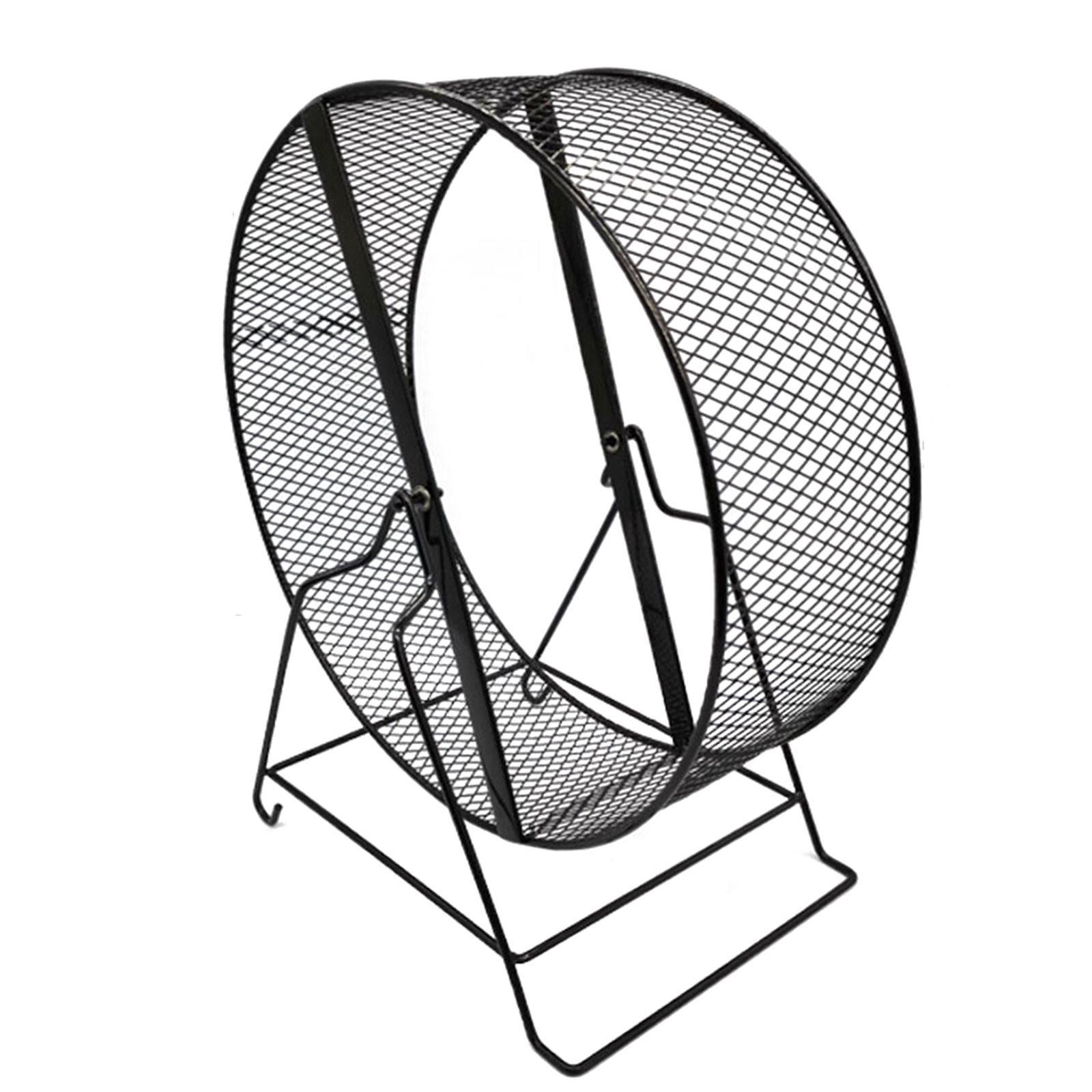 Iron Hamster Running Exercise Wheel Guinea Pig Jogging Wheel Black Wire Mesh