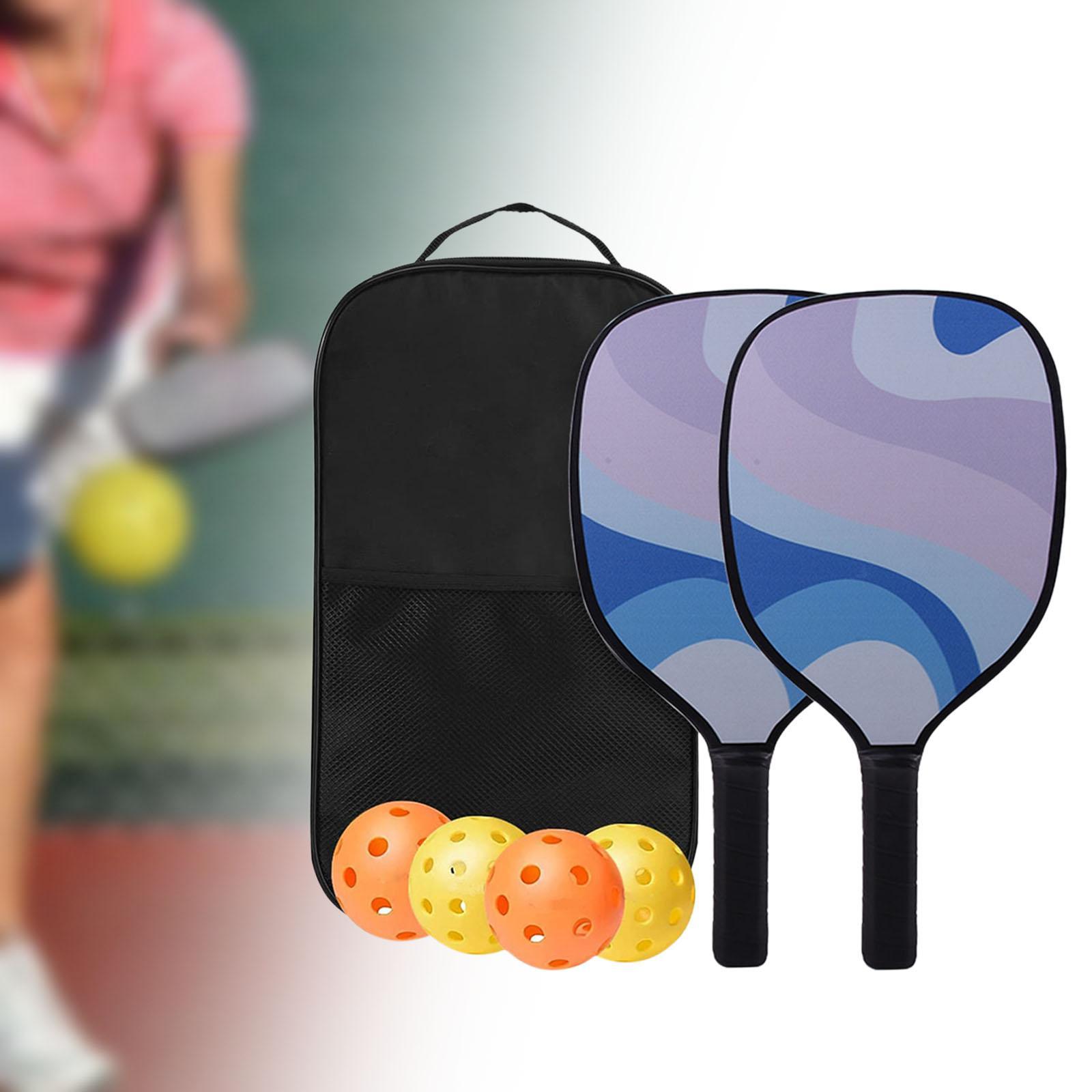 Pickleball Paddles Sets, Anti Slip Sweat Absorbing Comfort Grip, Pickleball Set of 2 with 4 Balls and 1 Bag