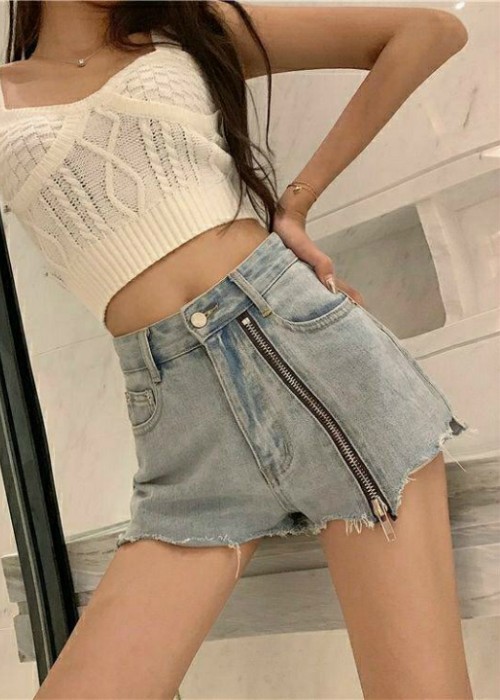 Quần short jeans tua dây kéo Mã: QN925