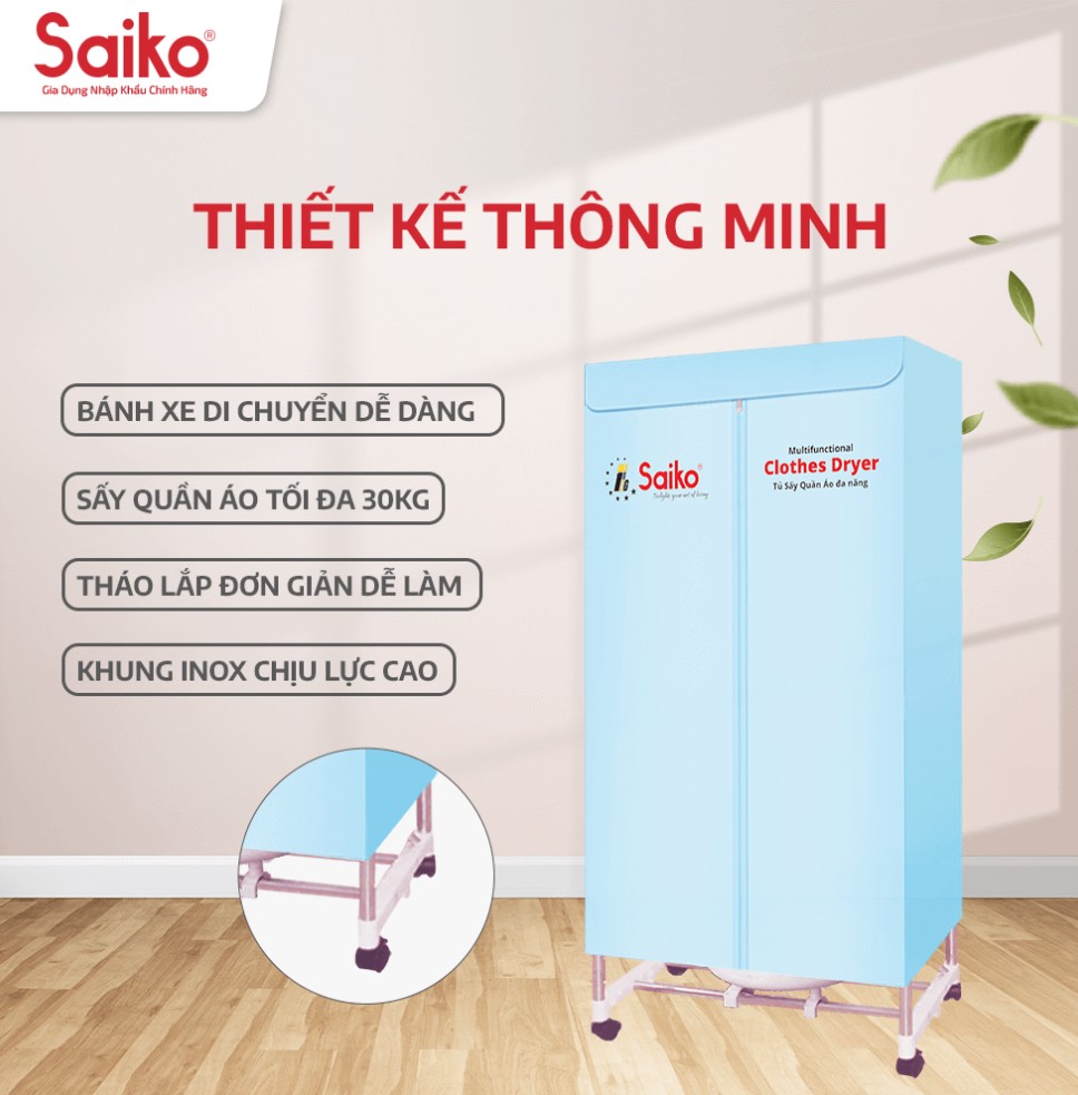 Tủ Sấy Quần Áo Đa Năng Saiko CD-1800 (2100W)