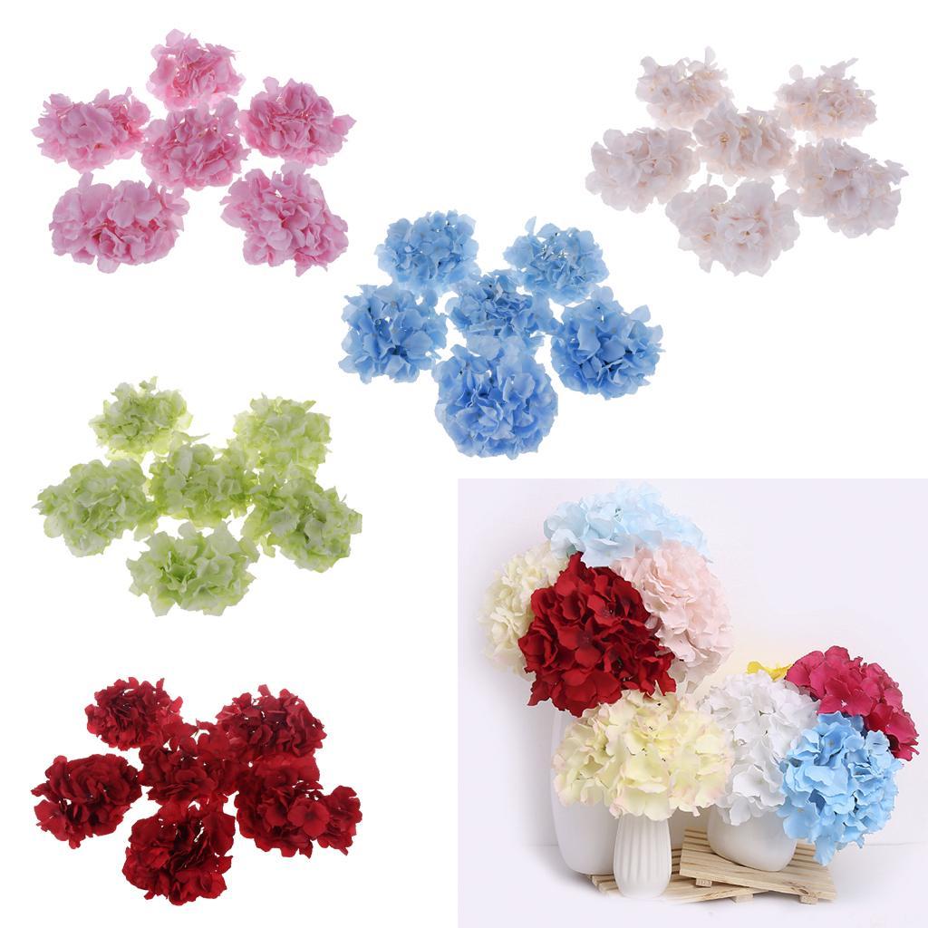 Artificial Silk Hydrangea Flowers Head Bouquet Wedding DIY Decor Red