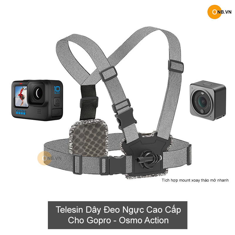 Dây Đeo Ngực Cao Cấp Telesin Dành Cho Gopro - Osmo Action - Hàng Chính Hãng