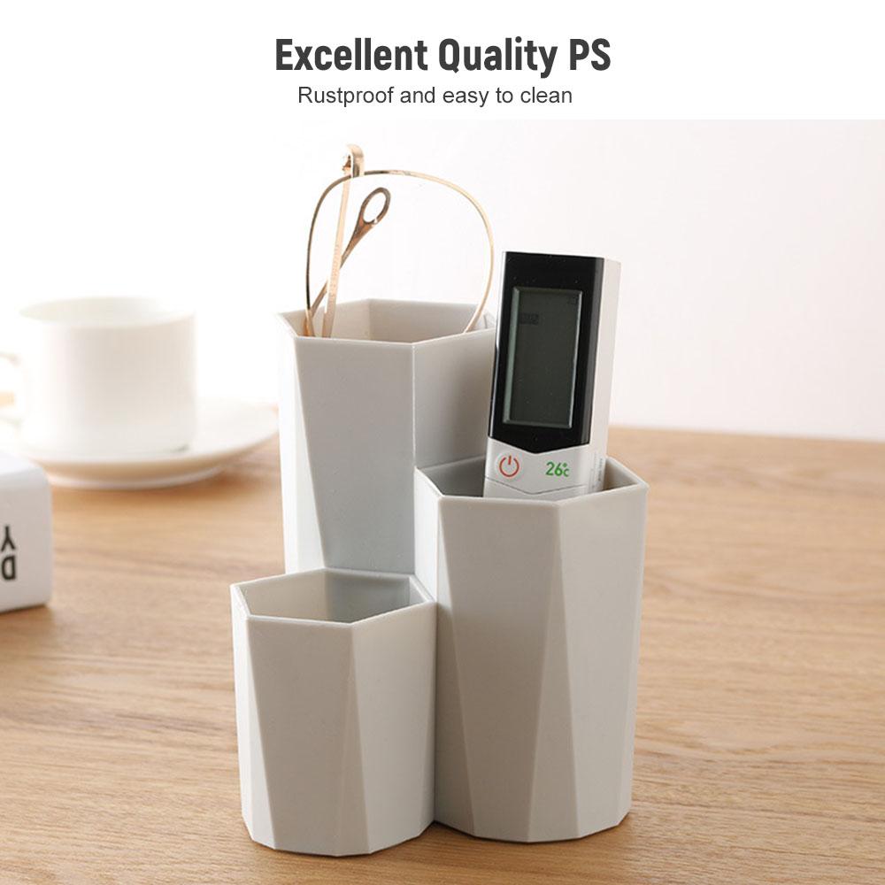 Set 3 Hộp Đựng Cọ Trang Diểm Bút Chì Hình Lục Giác Dính Liền