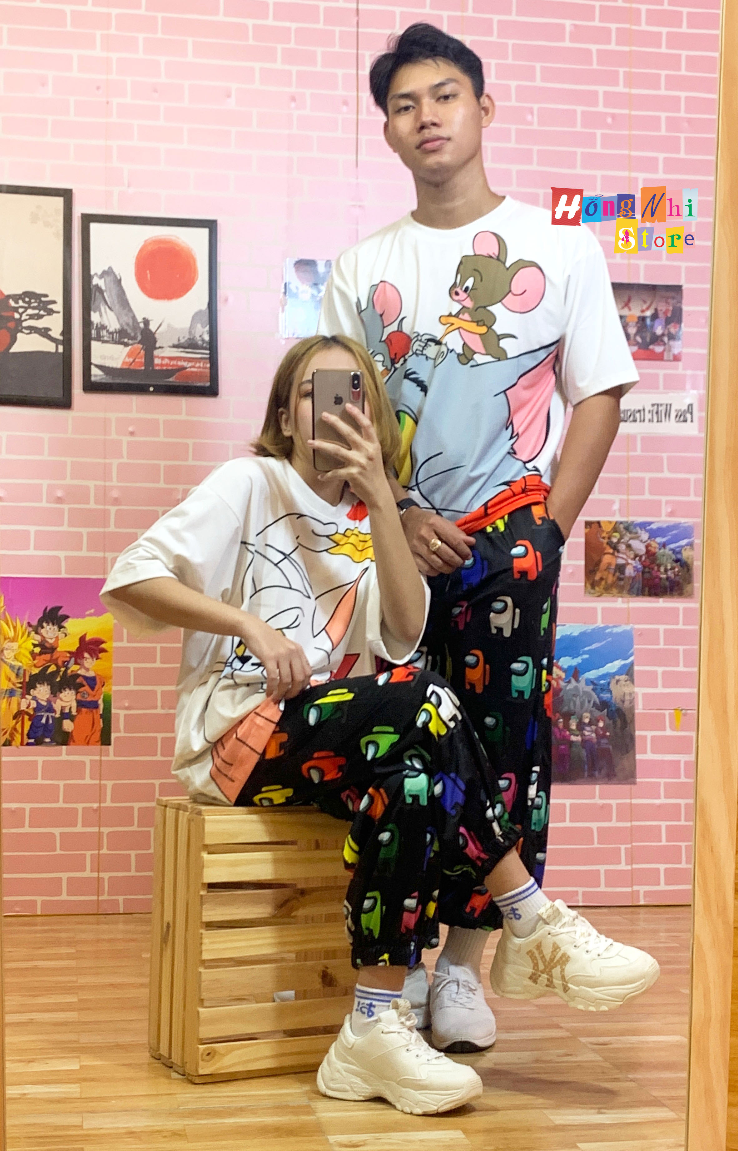 Quần Hoạt Hình Dài Bo Lai Hình Lego Cartoon Pant V2 Oversize Ulzzang Unisex - MM