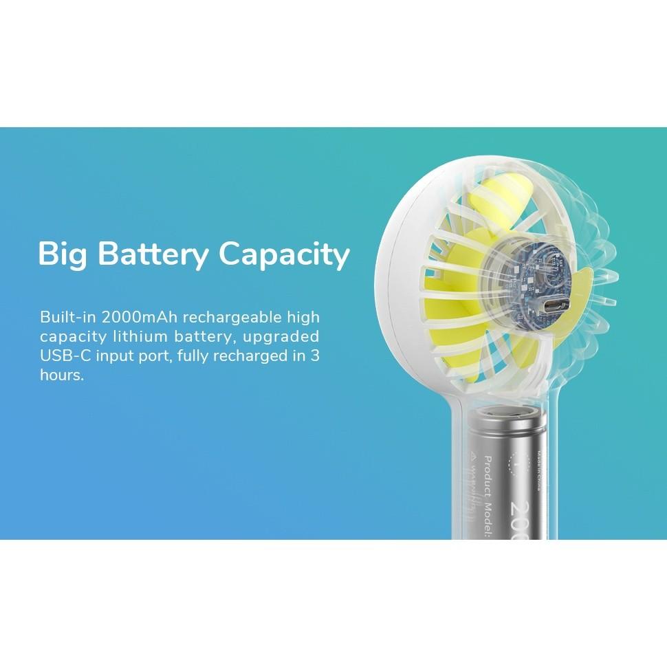 Quạt Cầm Tay Mini JISULIFE FA20 ABS 2000mAh - Sạc Nhanh - Sử Dụng Lên Đến 12H - Hàng Chính Hãng