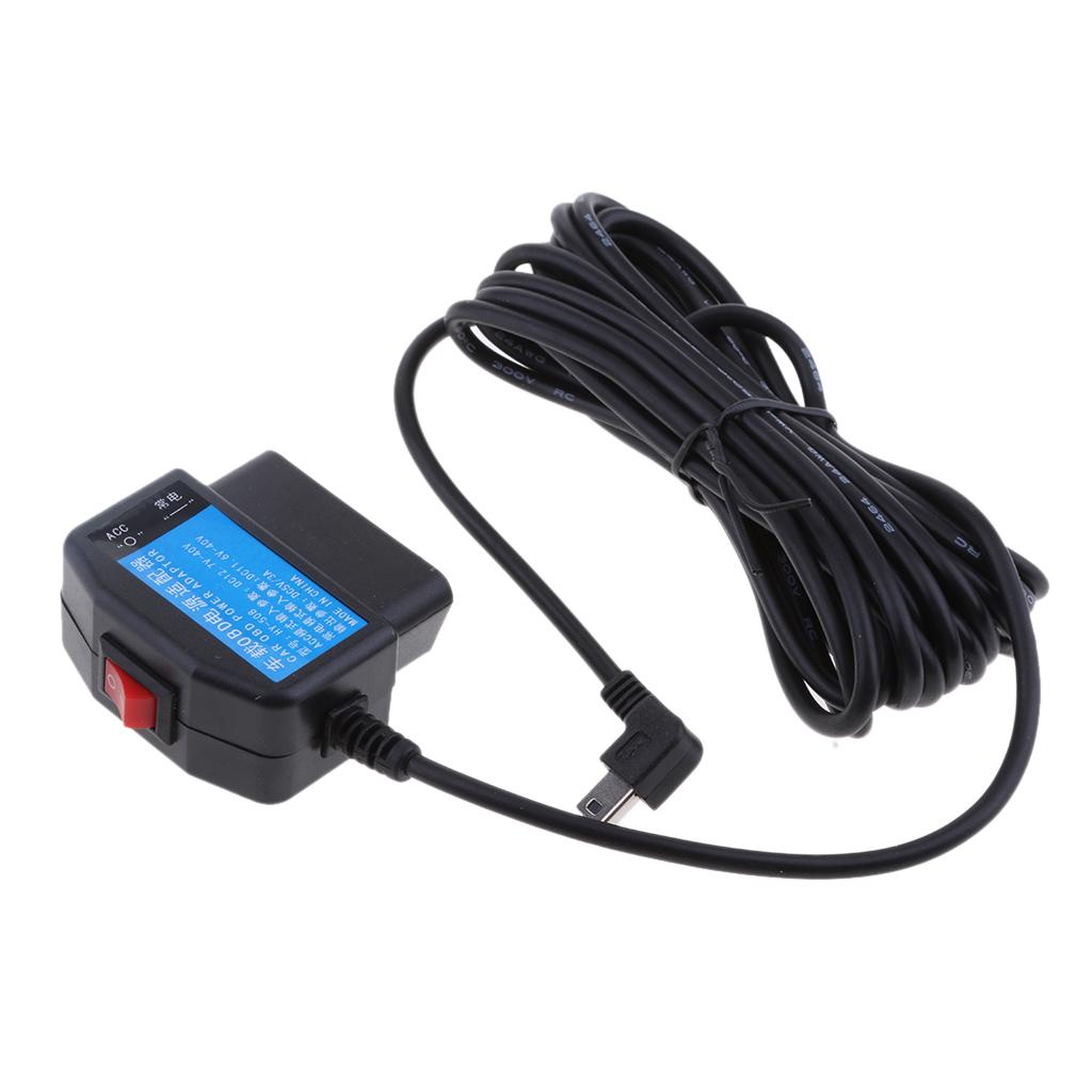 12/24V to 5V/3A Dash Cam / Car Video Recorder HardWire Kit DVR OBD Buck Line Free Shipping