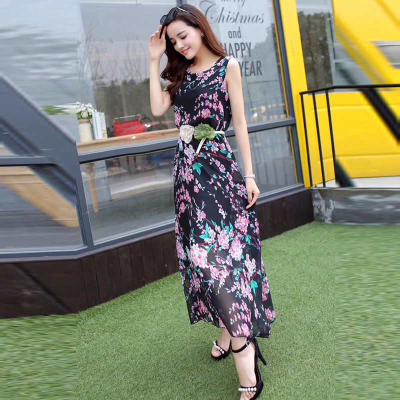 Đầm xuông dáng xòe họa tiết dễ thương free size