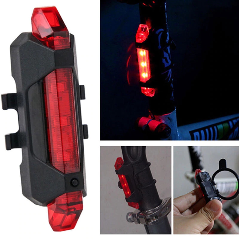 Bộ 2 Đèn LED Gắn Phía Sau Cảnh Báo Ban Đêm Có Sạc Điện USB Chống Nước Cho Xe Đạp Giúp Đạp Xe An Toàn 4 Chế Độ Sáng Mai Lee