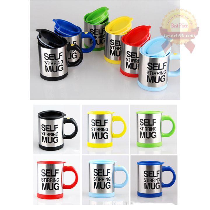 Cốc Ly tự khuấy inox 304 không cần thìa dung tích 400ml pha cafe tự động Self Stirring Mug