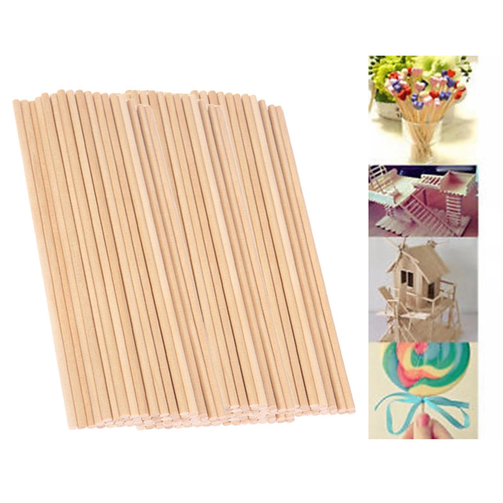 Wooden Pieces Wood Sticks Dowels Rod Round Shaped – Unfinished Wood Easy to Paint, Stain, Embellish – Perfect for Art Craft Project, Natural