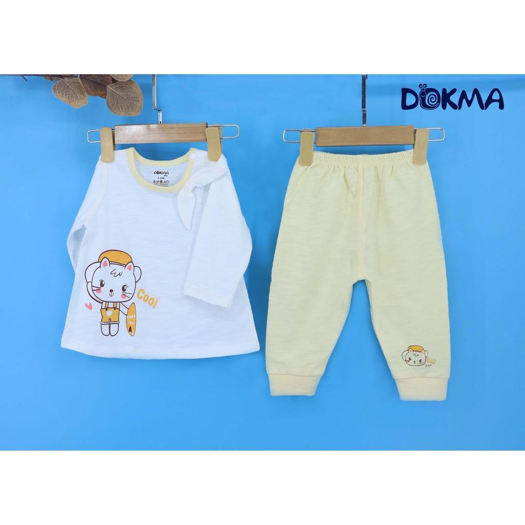 DB455 Bộ quần áo cài vai dài tay Dokma (6-18M