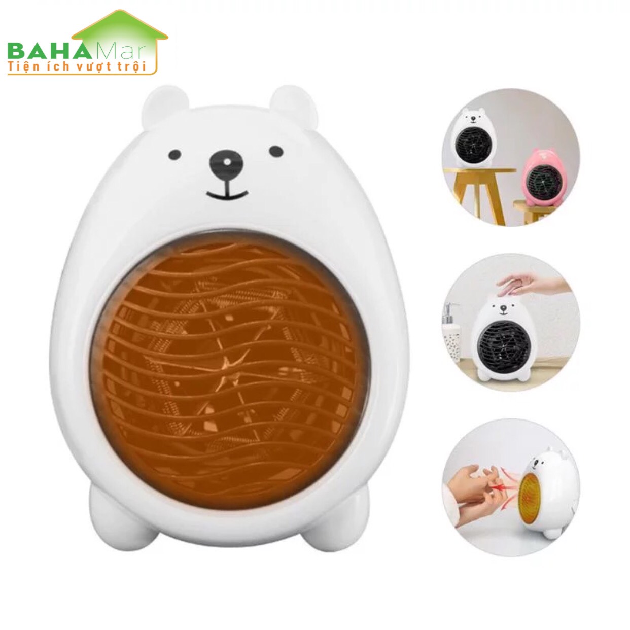 QUẠT SƯỞI ĐIỆN MINI HÌNH GẤU "BAHAMAR" tạo gió ấm thích hợp để phòng ngủ, bàn làm việc . Gió ấm không khô thích hợp cả với các em bé