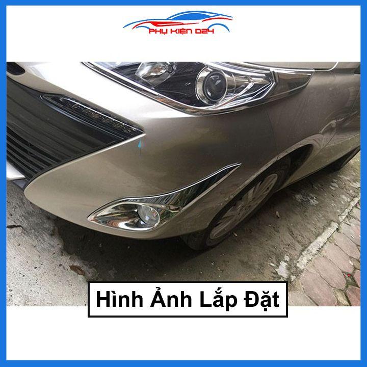 Ốp viền đèn gầm trước sau xe Vios 2019-2020 mạ Crom chống trầy trang trí làm đẹp xe