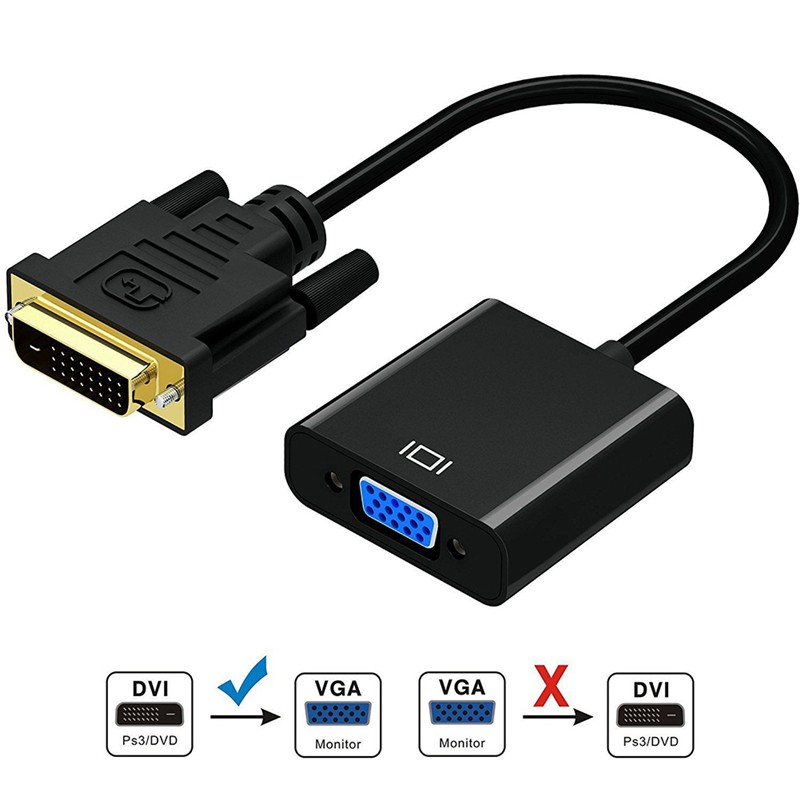 Cáp Chuyển Đổi DVI To VGA Đen. Truyền Tín Hiệu Ổn Định - HomeComputer