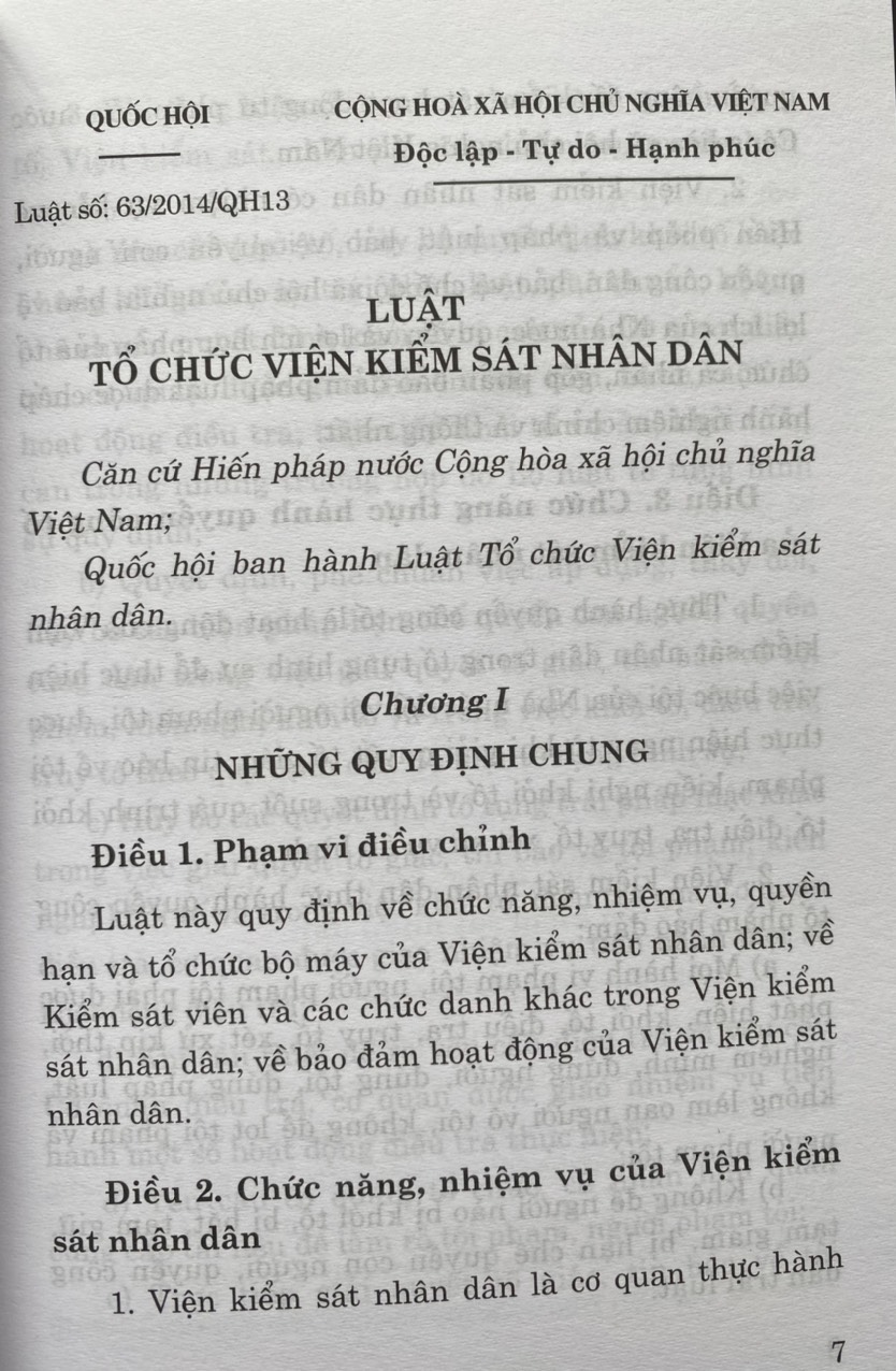 Luật Tổ Chức Viện Kiểm Sát Nhân Dân ( Hiện Hành )